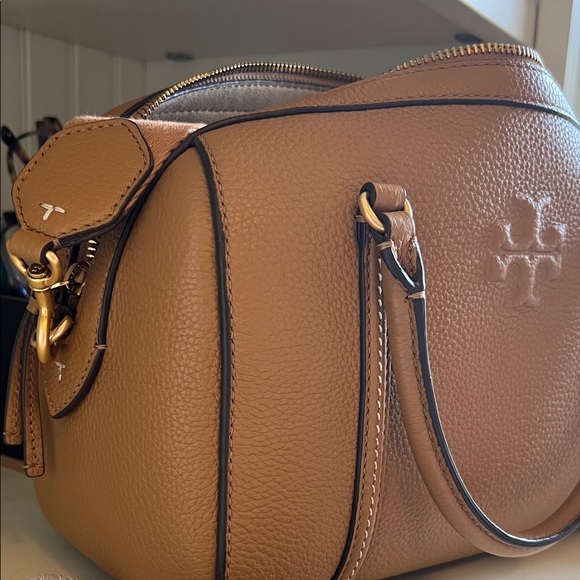Tory Burch Thea Brown Leather Satchel - Picture 3 of 8